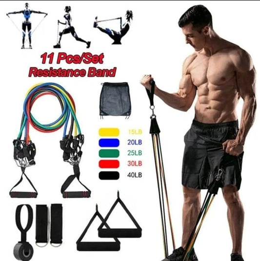 11Pcs Power Resistance Band Set full body workout for men and women (50% Off)