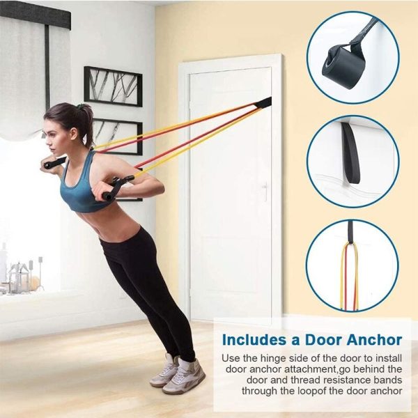 11Pcs Power Resistance Band Set full body workout for men and women (50% Off)