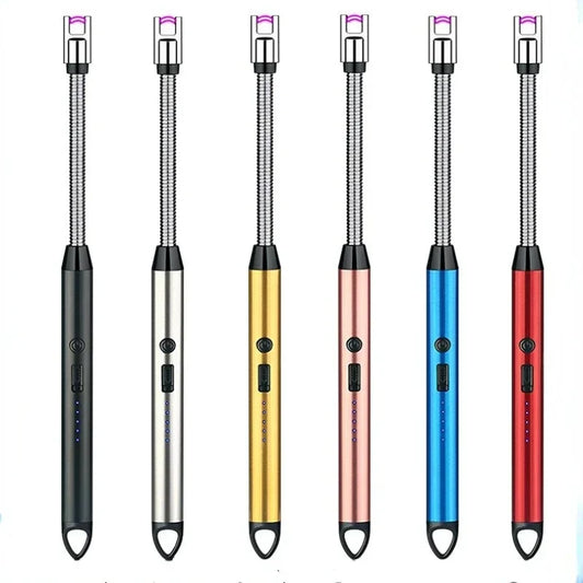Rechargeable 360° Gas Lighter – USB Electric Candle & Kitchen Lighter with LED Display