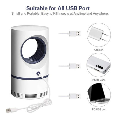 Intelligent USB Mosquito Killer Lamp – Silent Electric Bug Zapper for Home & Office