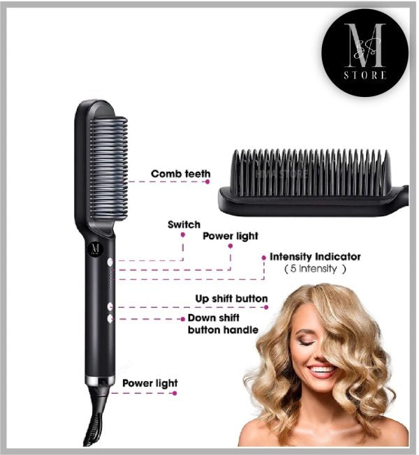 Hair Straightening Comb/brush, Curling Comb Dual-purpose Hair Straightener Styling Comb, Splint Does Not Damage The Inner Buckle For Professional Salon At Home (random Colors)